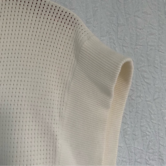 Varley White Loretta Half Zip-Up Double Soft Sleeveless Crop Sweater Sweatshirt - Picture 5 of 10